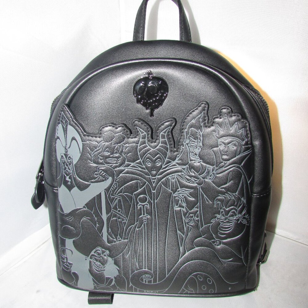 Loungefly Disney Villains Full Cast Black Backpack Used As Is